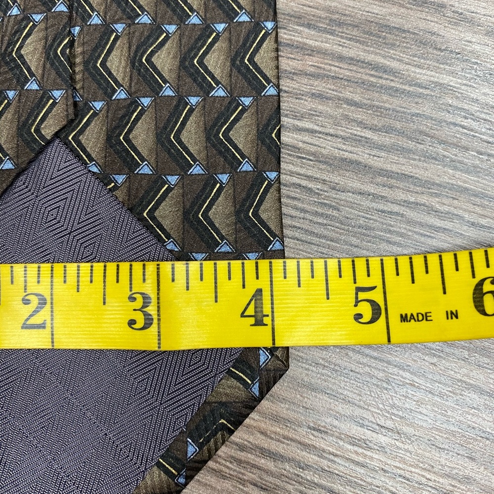 Louis Roth Olive, Navy & Blue Check Tie - Picture 4 of 4